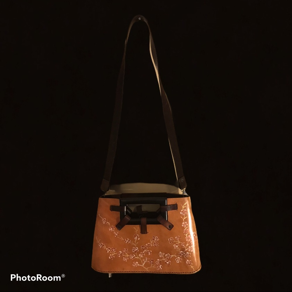 Wabags Floral Hand-painted Leather Handbag